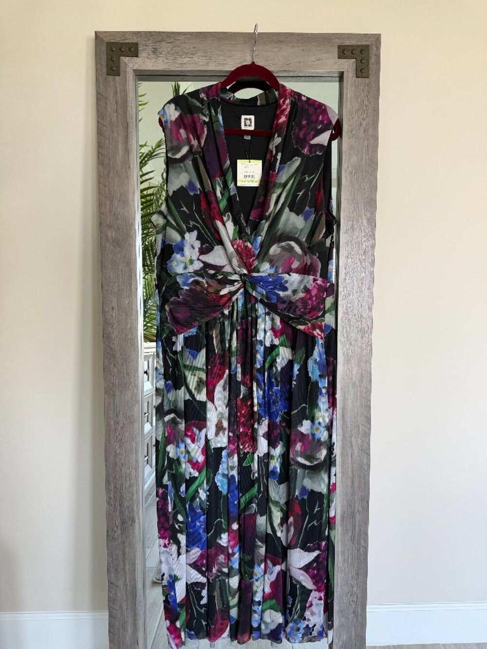 NWT Anne Klein Floral Twist-Front Sleeveless Maxi Dress 🌸 Size 18W